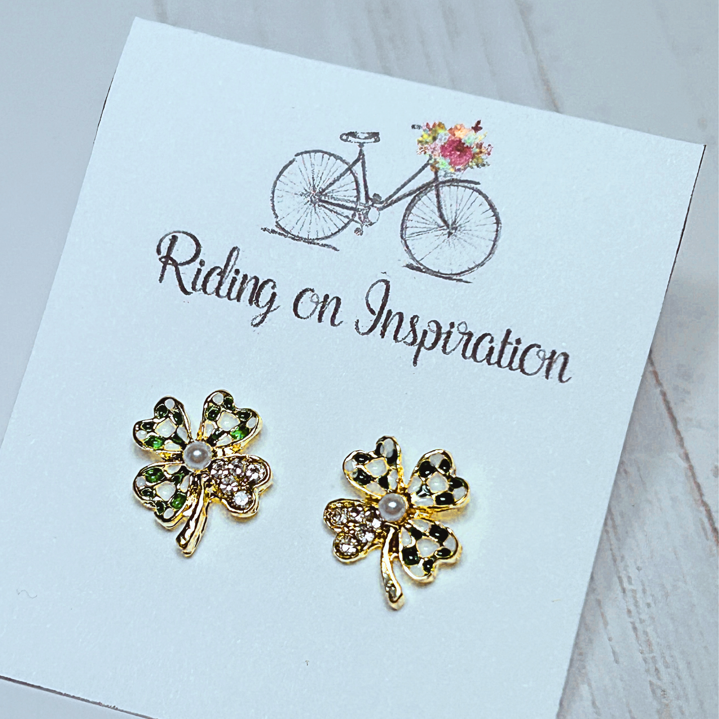 St. Patty's Day Earrings, Dainty St. Patricks Day Earrings, 4 Leaf Clover Earrings