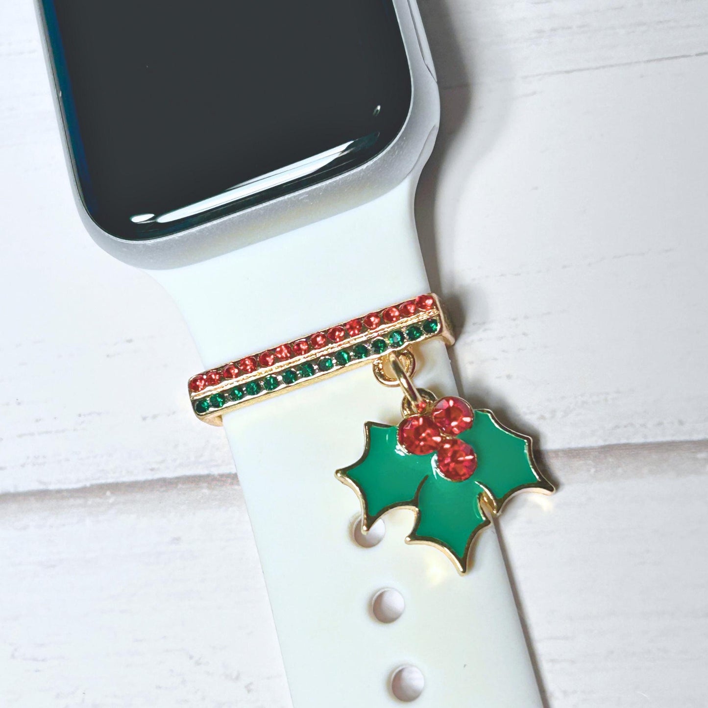 Christmas Watchband Charms GOLD PLATED, Watch Charms, Watchband Studs, Bars, Apple Watch Charms, Holiday Jewelry, Apple Watchbands