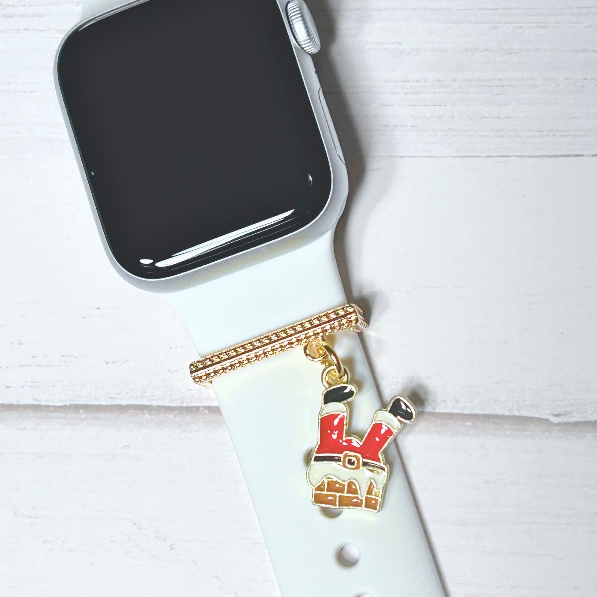 Christmas Watchband Charms GOLD PLATED, Watch Charms, Watchband Studs, Bars, Apple Watch Charms, Holiday Jewelry, Apple Watchbands