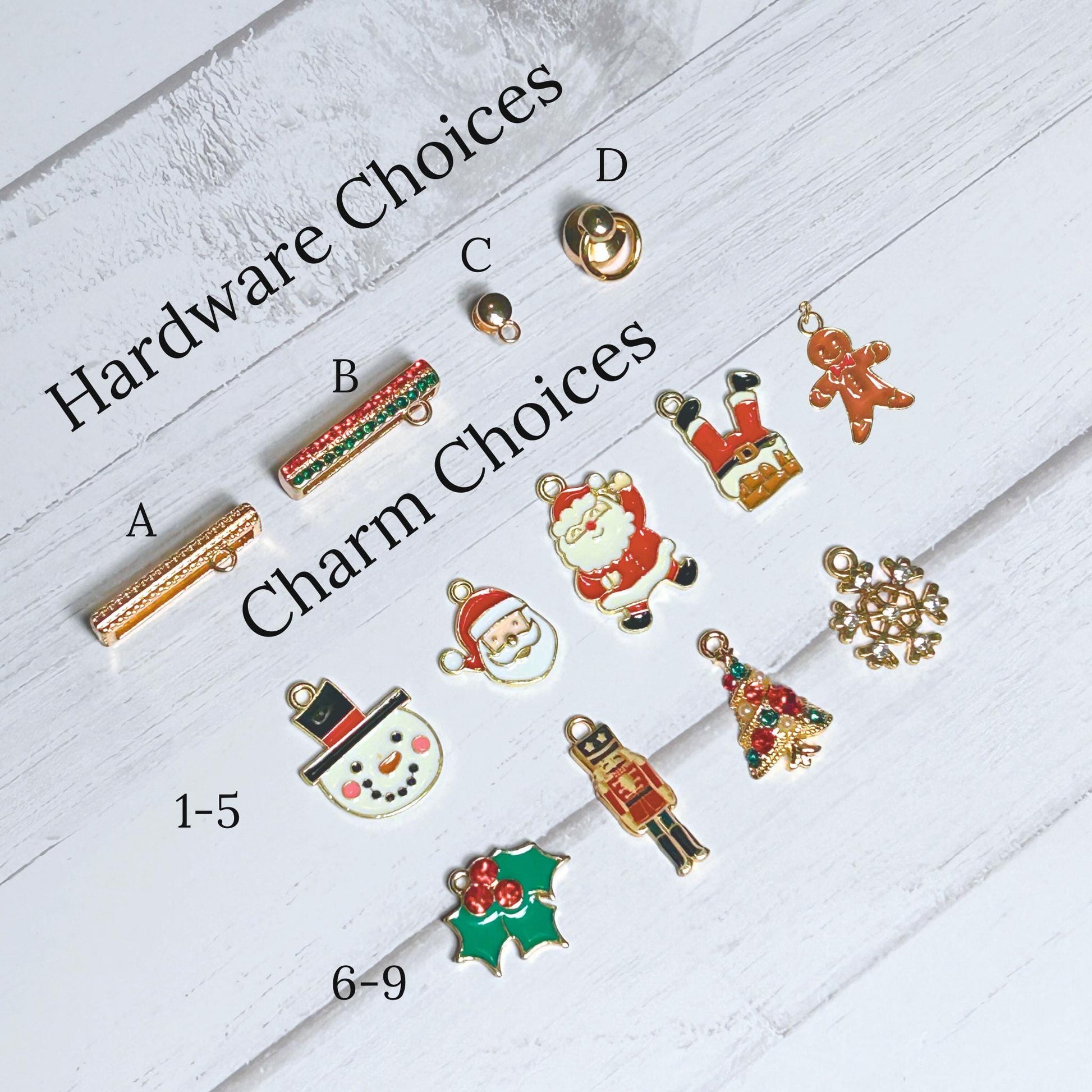 Christmas Watchband Charms GOLD PLATED, Watch Charms, Watchband Studs, Bars, Apple Watch Charms, Holiday Jewelry, Apple Watchbands