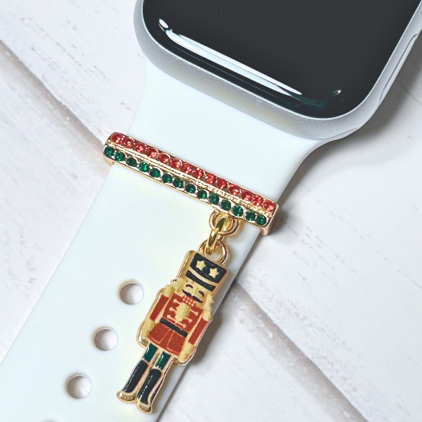 Christmas Watchband Charms GOLD PLATED, Watch Charms, Watchband Studs, Bars, Apple Watch Charms, Holiday Jewelry, Apple Watchbands