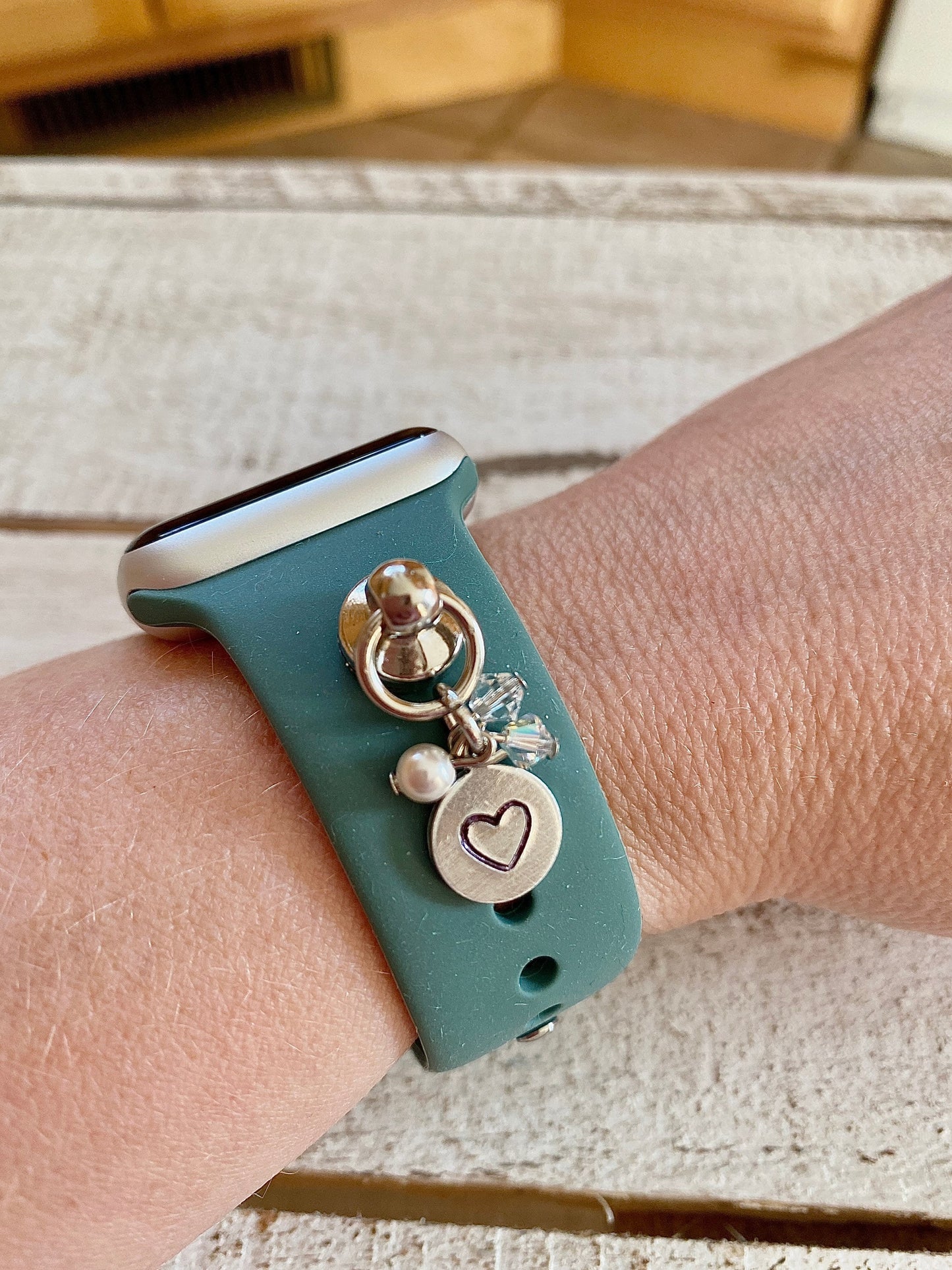 Custom Hand Stamped Watch Band with Swarovski Crystals