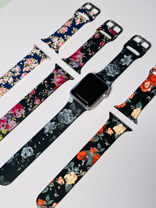 38/40/41mm Floral Watch Band, Compatible with Apple Watches, Apple Watch Series 1-7 Bands, Iwatch