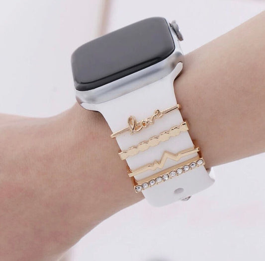 Love Stackable Watchband Charms, Watch Bars, Apple Watch Band Accessories, Gift for Mom, Apple Watch Jewelry, Watch Jewelry, Valentines