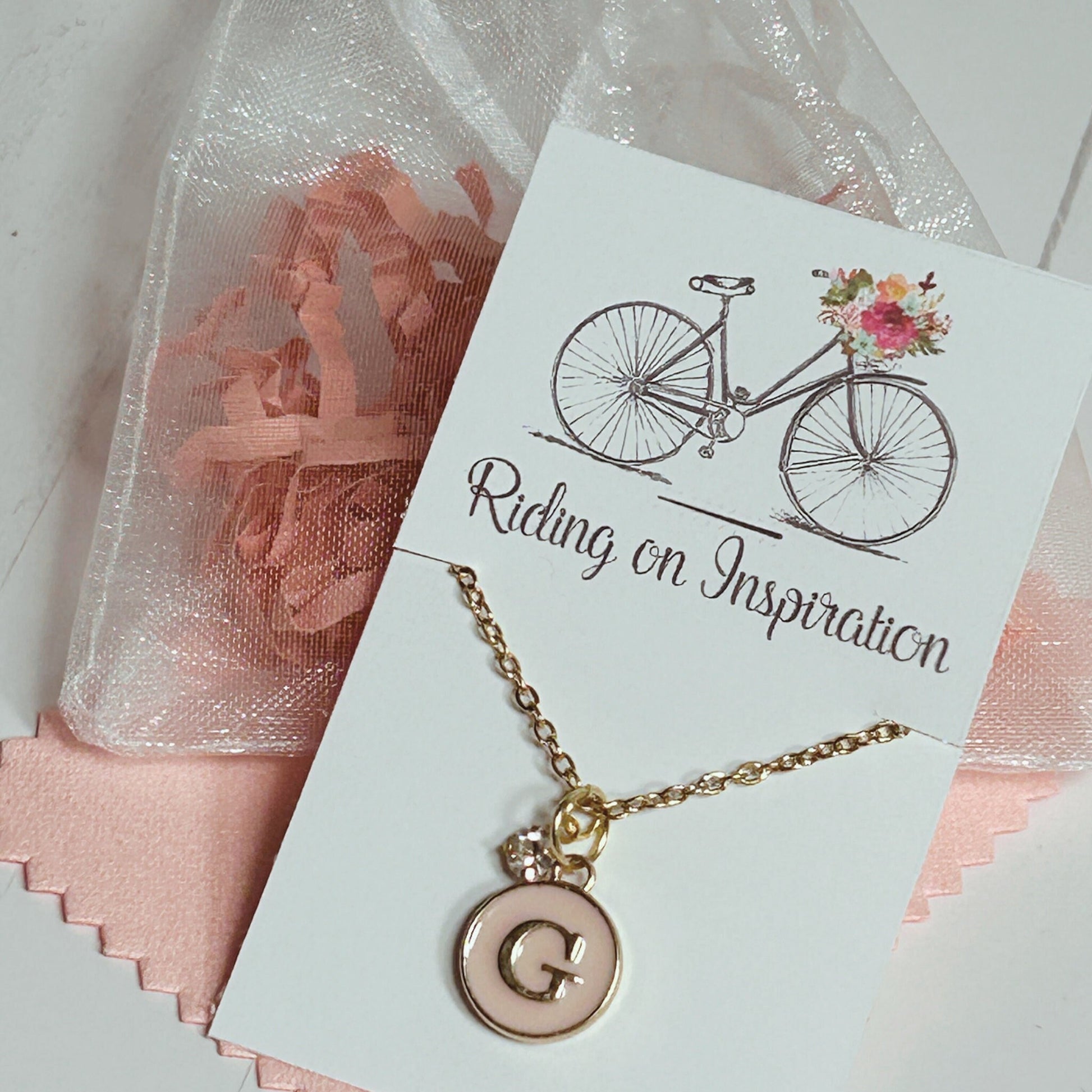 Custom Initial Necklace, Dainty Name Necklace, Colored Charm Necklace