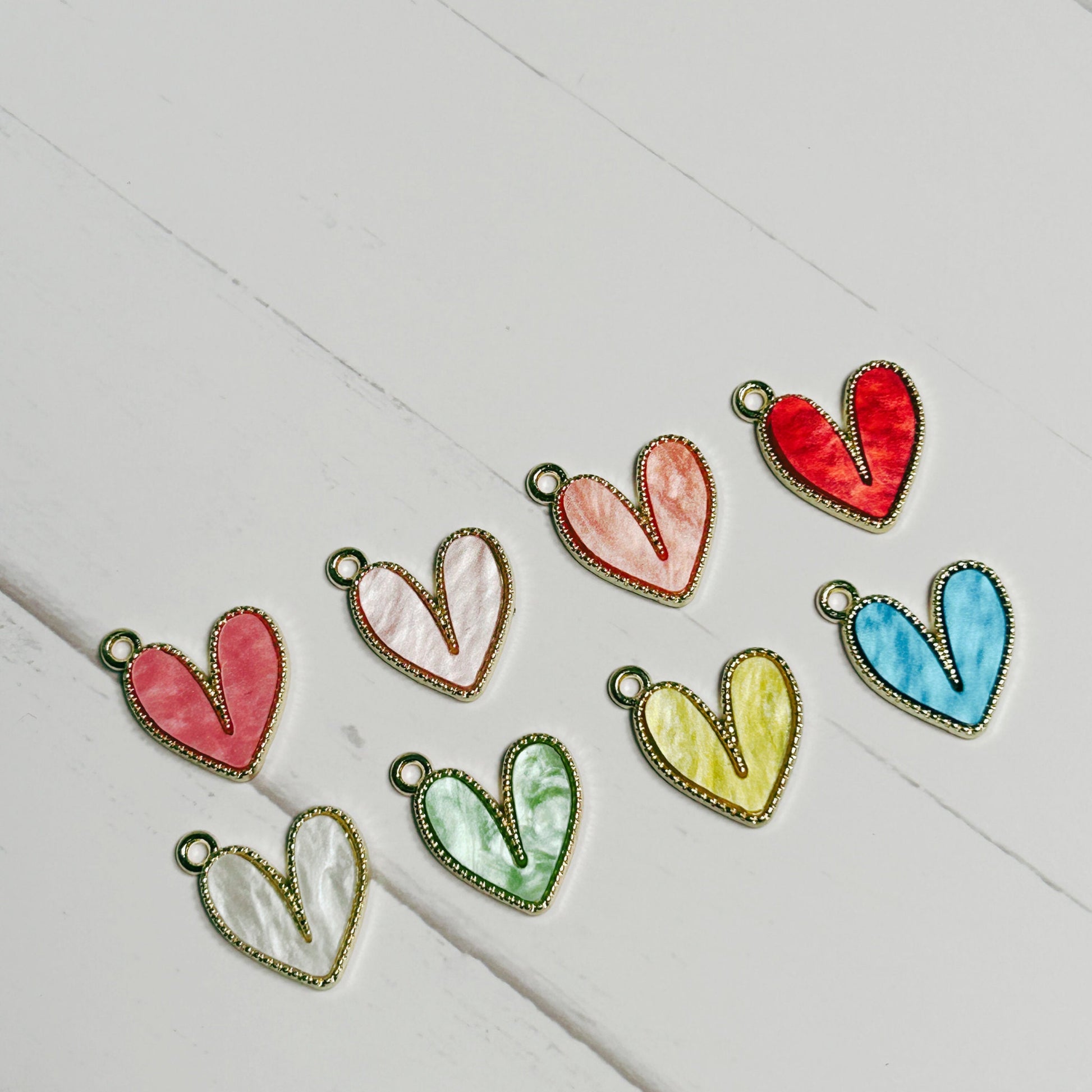 Heart Necklace, Dainty Heart Necklace, Colored Heart Necklace, Valentines Day